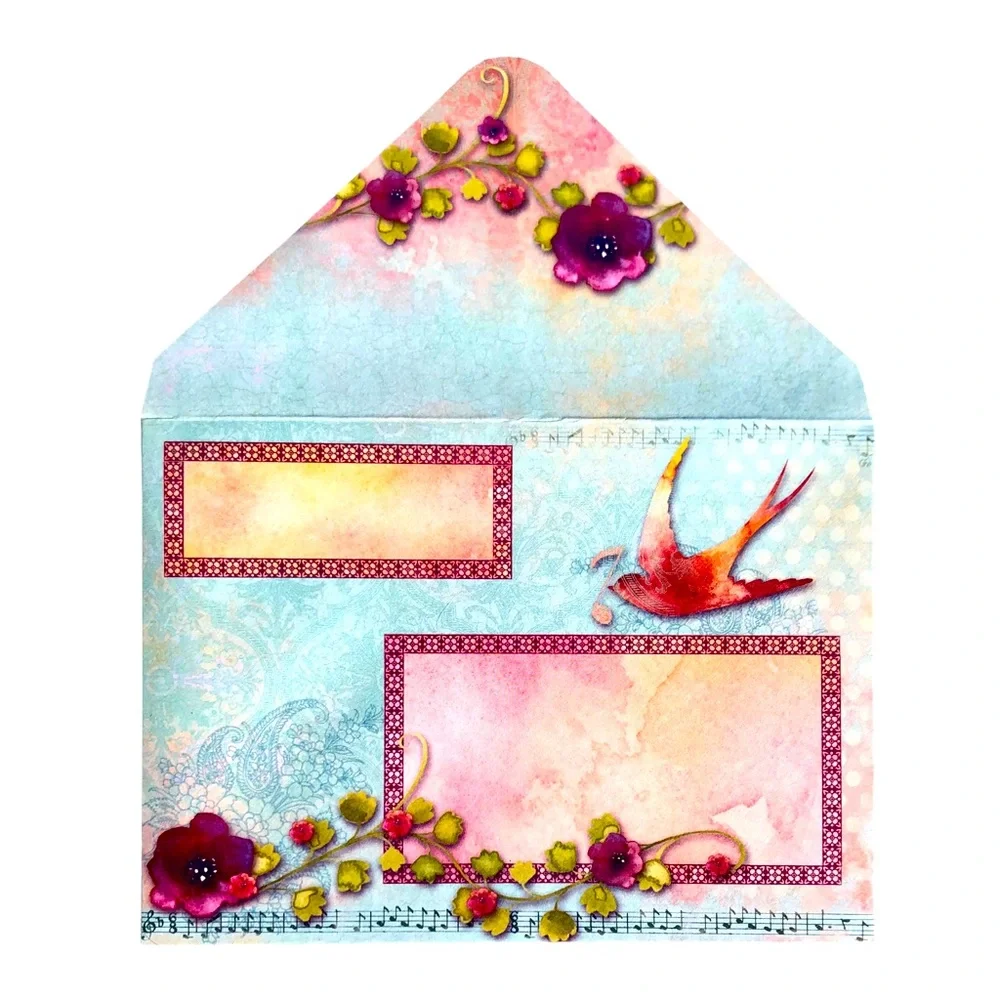Punch Studio Single(1) Blue Bird Embellished Thank You Card & Env (94959)